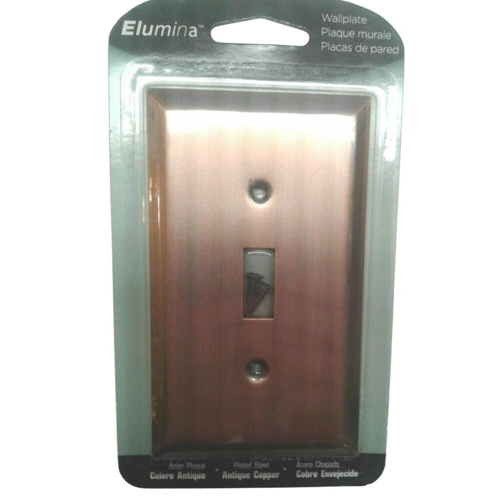Elumina Decor Antique Copper Plated Steel Wall Plate Light Switch Screws NEW